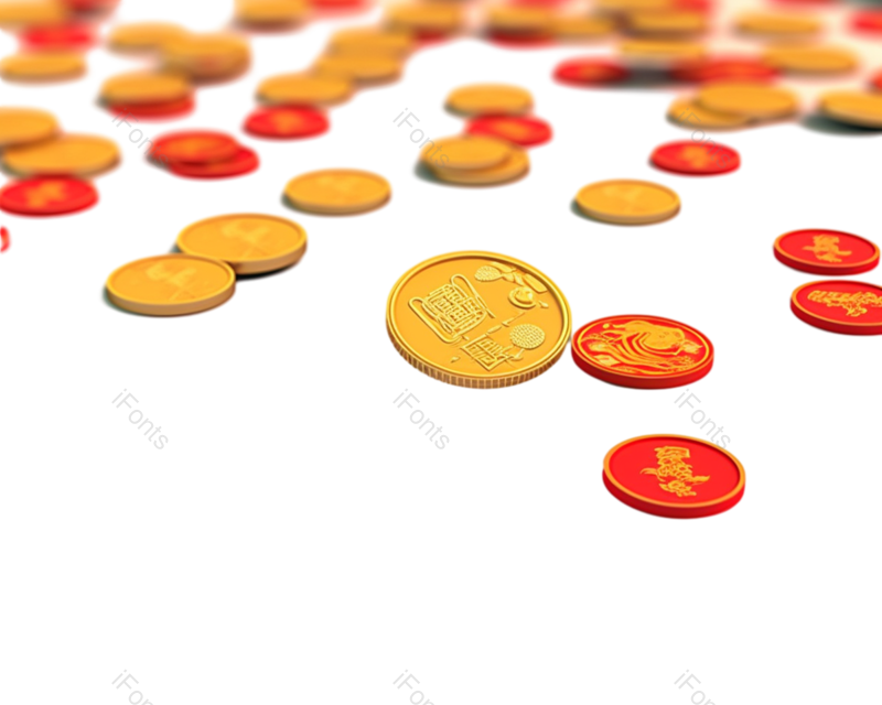 卡通图片,金币元素,简约PNG,粒子免抠素材